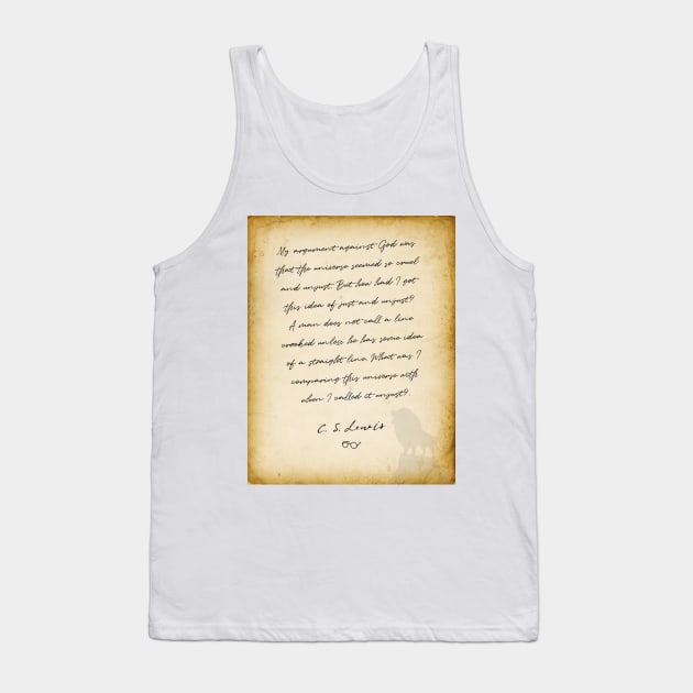 cs lewis quote, My argument was Tank Top by BWDESIGN